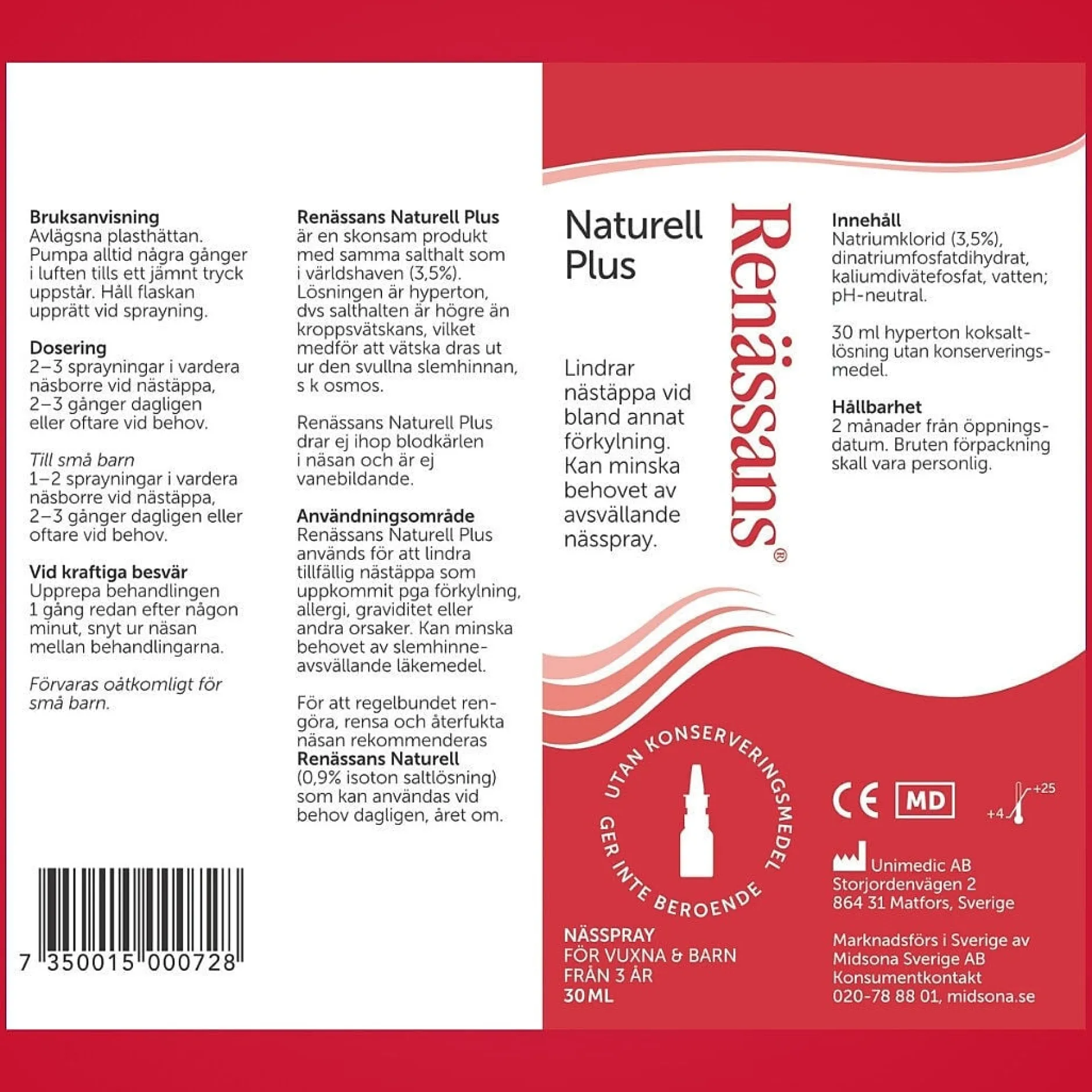 Renässans Nässpray plus 30 ml