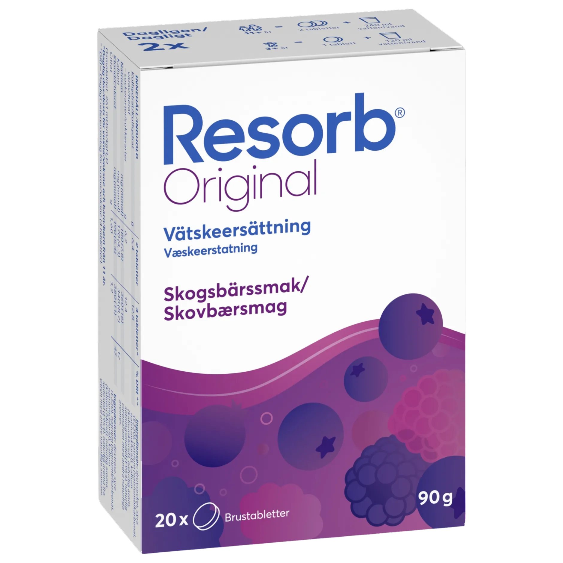 Resorb Original Refresh Vätskeersättning Skogsbär 90 g