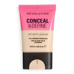 Revolution Conceal and Define Soft Matte Tube Foundation F1N, 23 ml