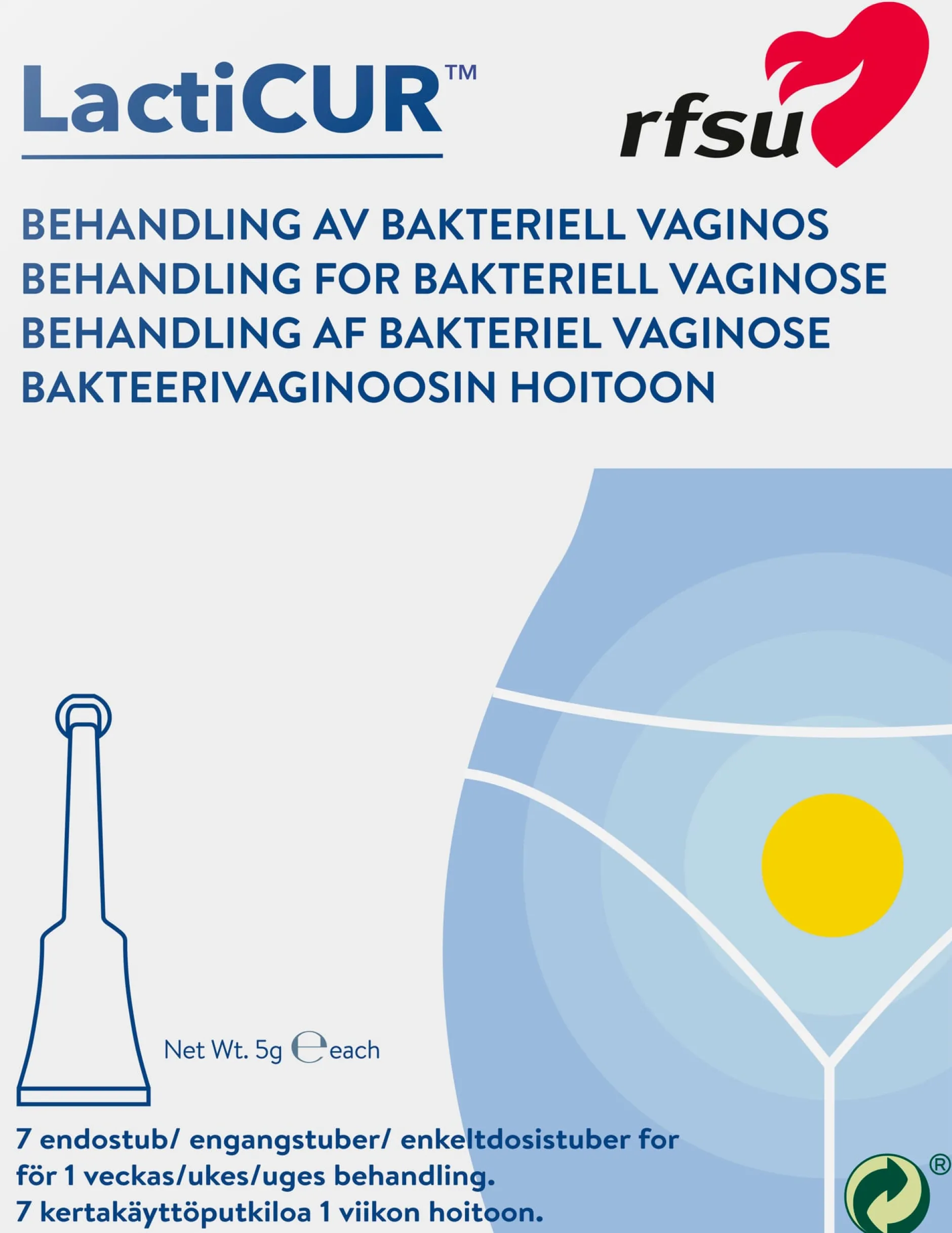 RFSU LactiCUR Mot Bakteriell Vaginos 7 engångstuber