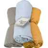 Rätt Start Rätt Start Muslinfiltar Beige, Gul & Blå 3-pack