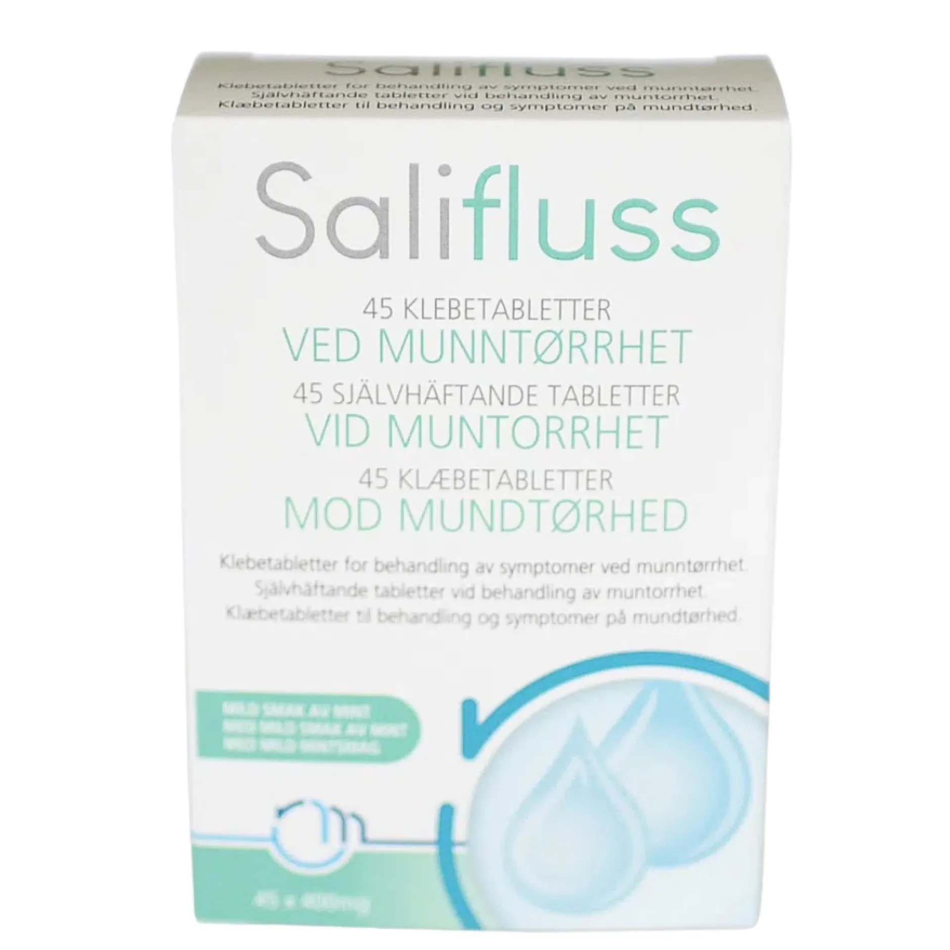 Salifluss Självhäftande Tabletter Vid Muntorrhet Mint