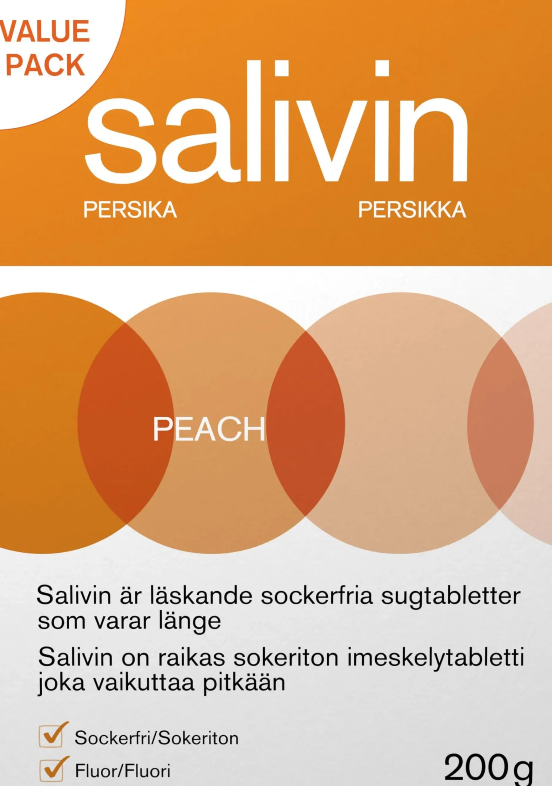 Salivin Sugtabletter Peach 200g