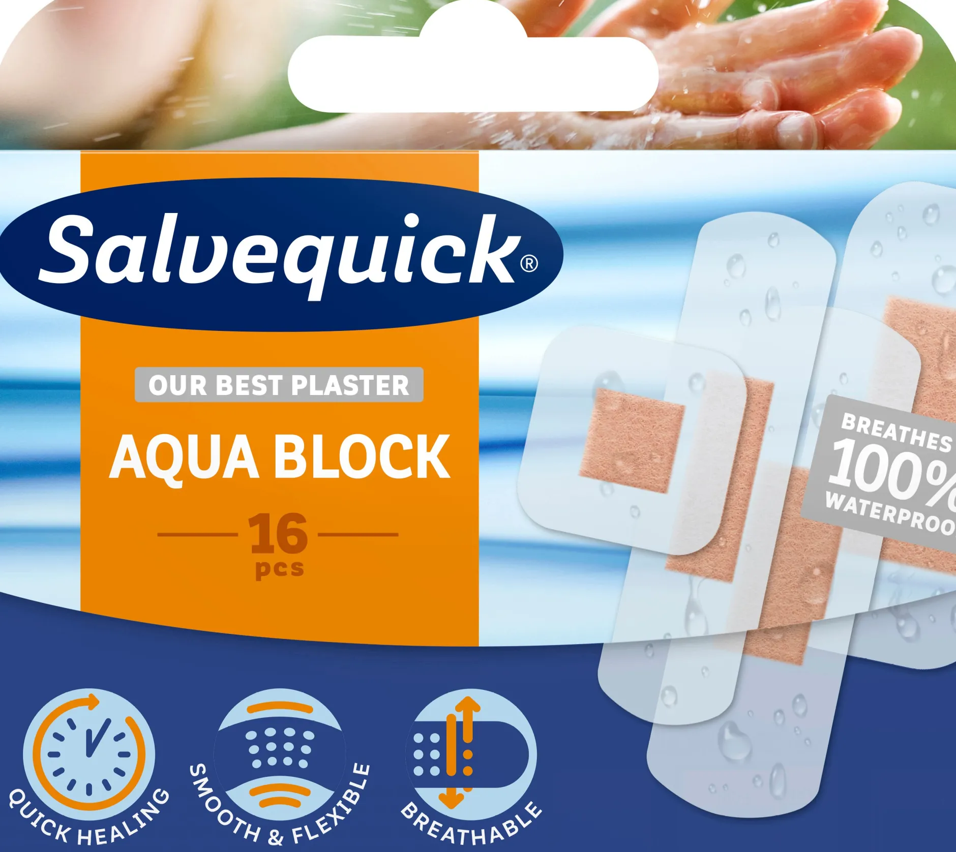 Salvequick Aqua Block Family Pack 16 st