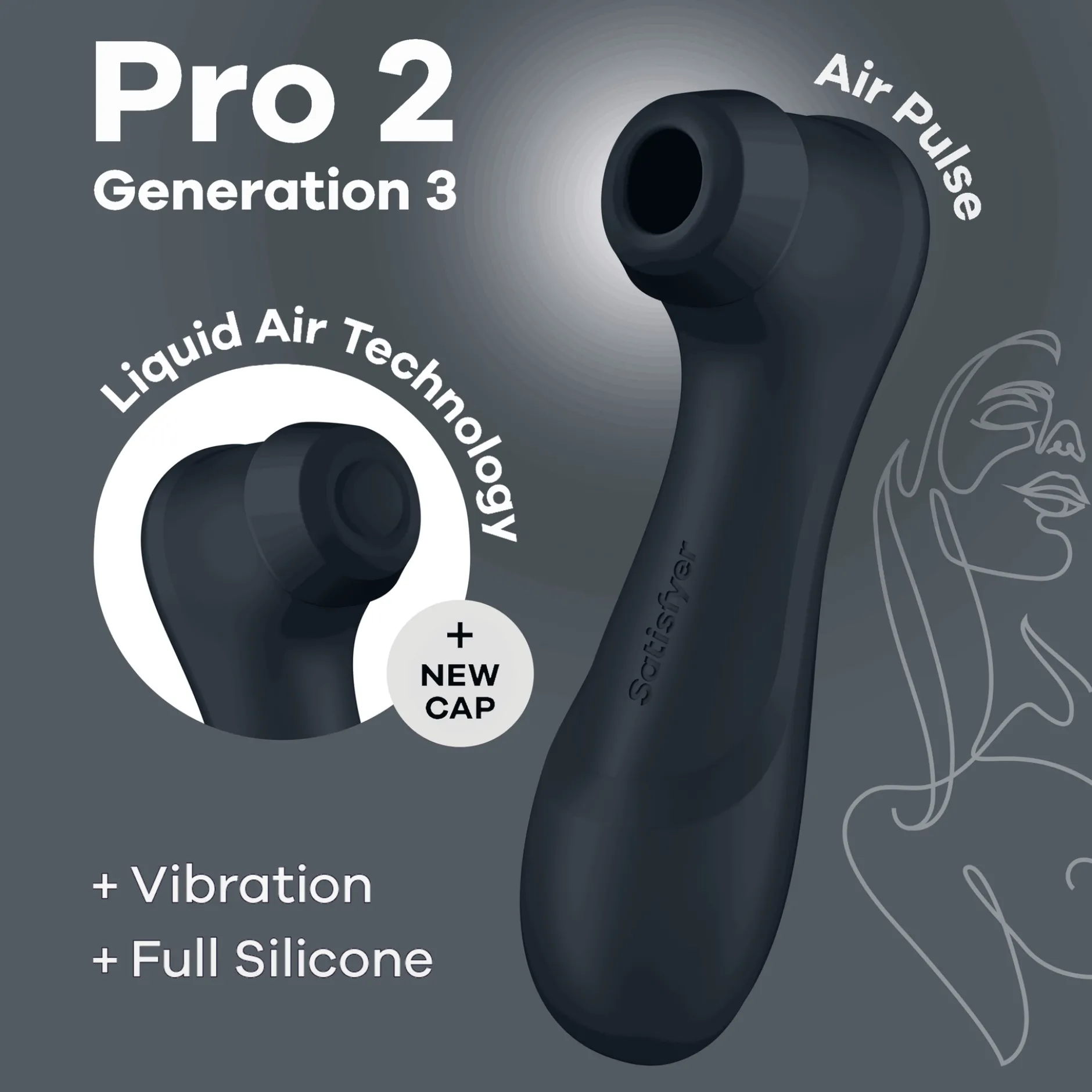 Satisfyer Pro 2 Generation 3 Black Lufttrycksvibrator 1 st