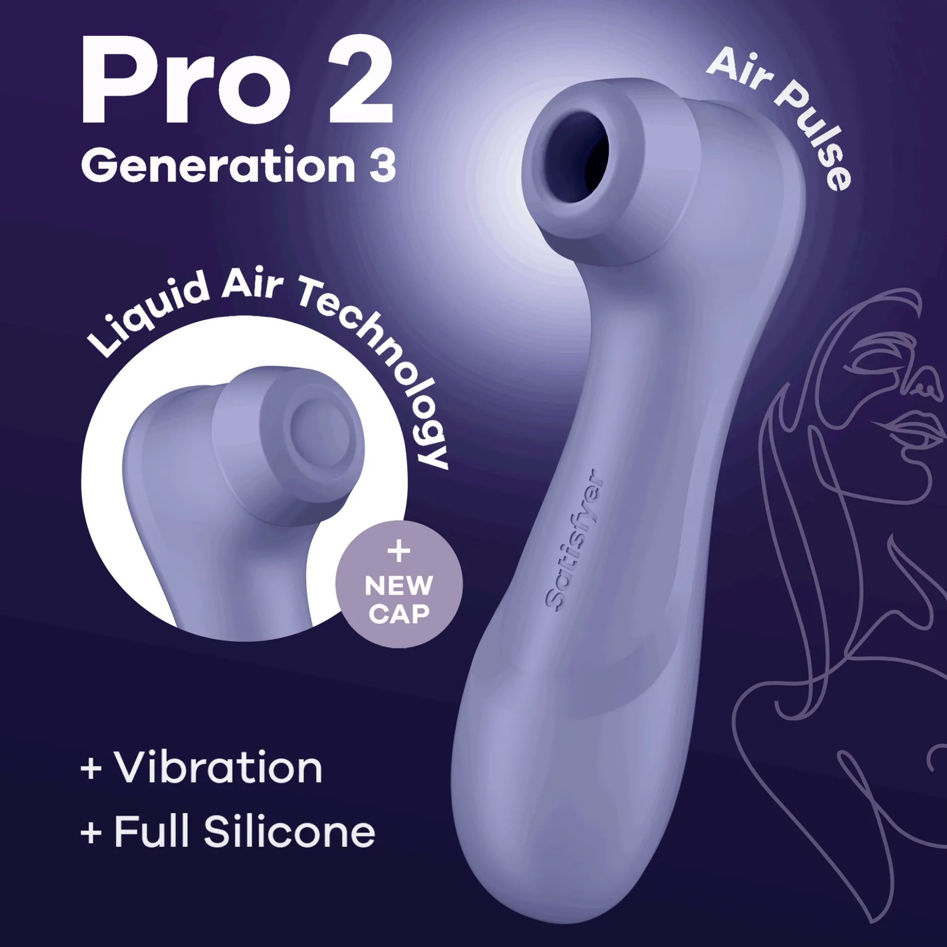 Satisfyer Pro 2 Generation 3 Lilac Lufttrycksvibrator 1 st