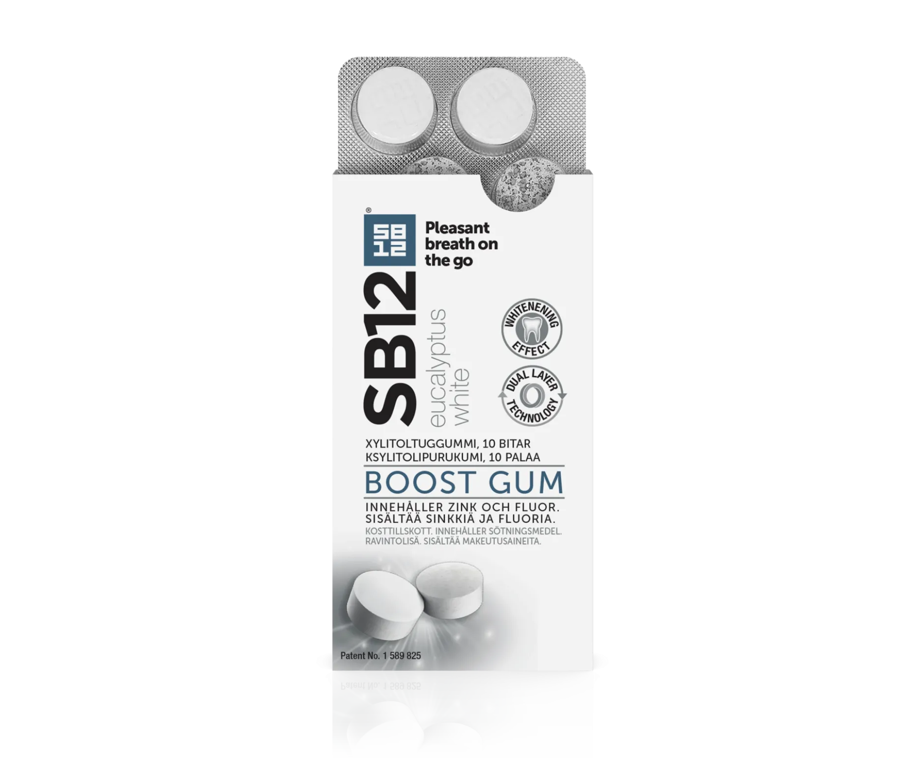 SB12 Boost Eucalyptus White Tuggummin 10 st