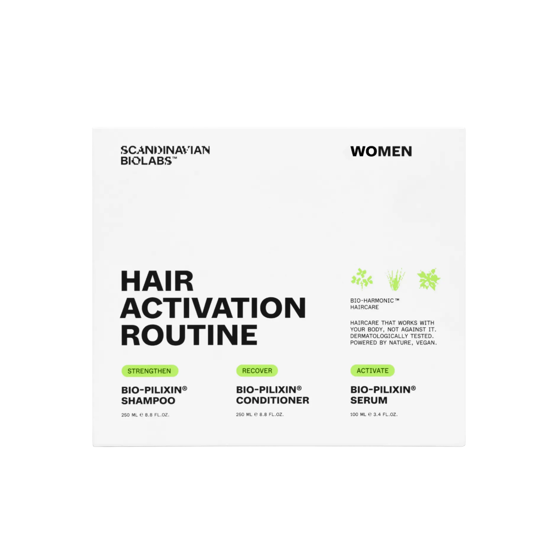 Scandinavian Biolabs Hair Routine Women Shampoo, Conditioner, Serum 600 ml