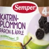 Semper Fruktpuré Katrinplommon, päron & äpple 4 månader 190 g
