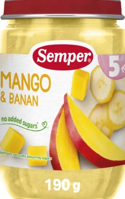 Semper Fruktpuré Mango och Banan från 5 månader 190 g
