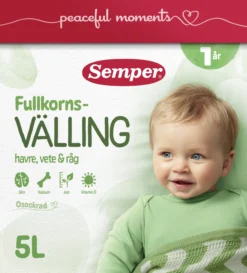 Semper Fullkornsvälling havre, vete & råg 1 år 5 liter 725 g