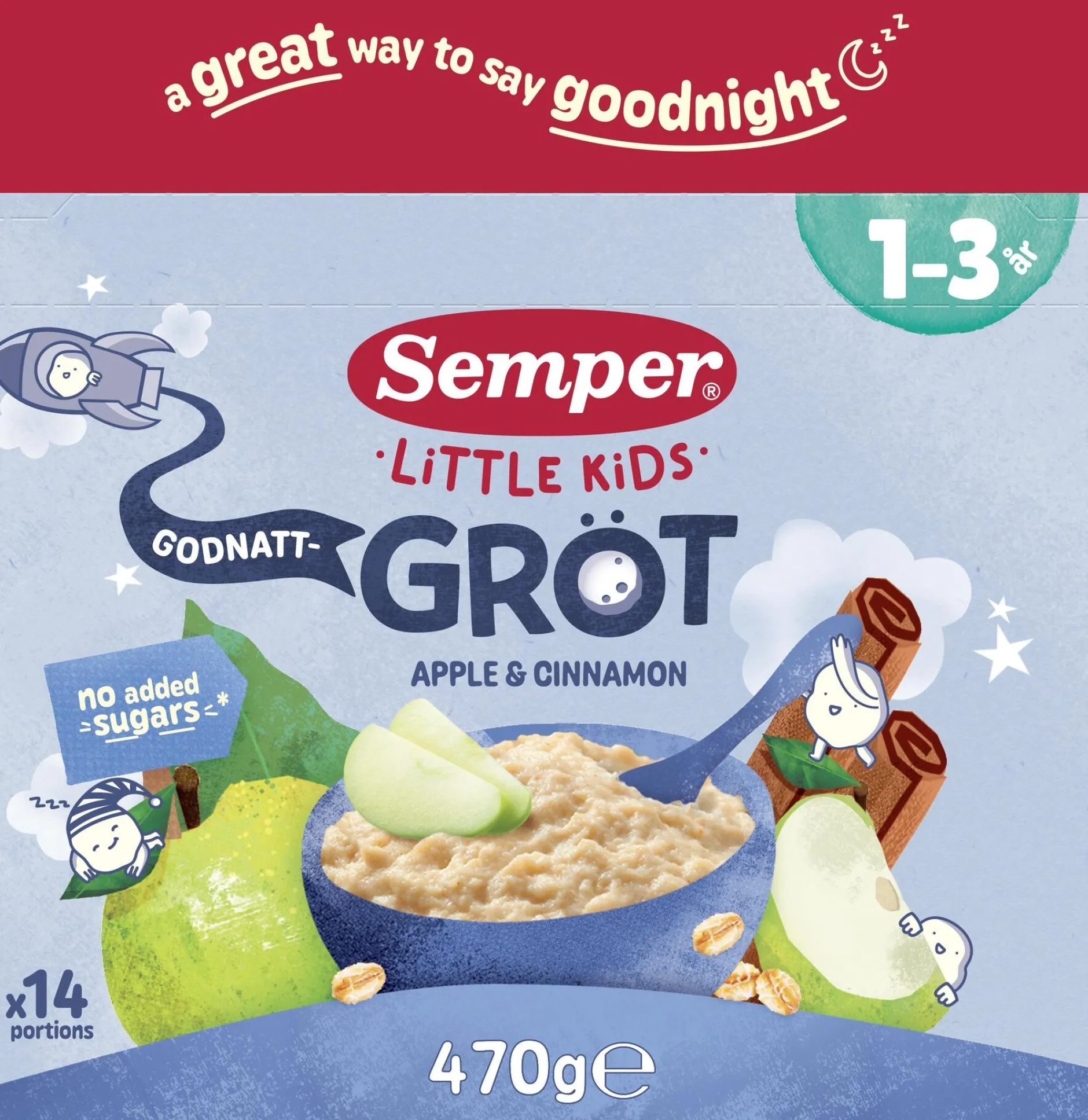 Semper Godnatt Gröt Äpple & Kanel 1-3 år