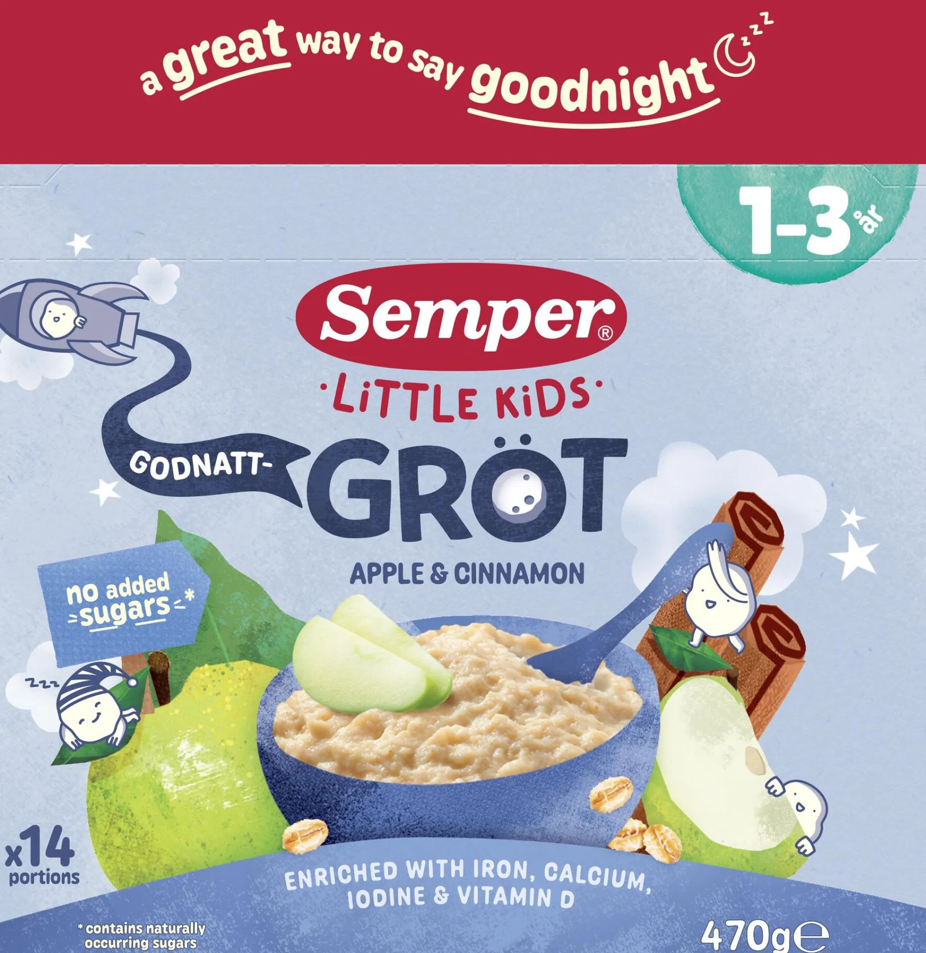 Semper Godnatt Gröt Äpple & Kanel 1-3 år