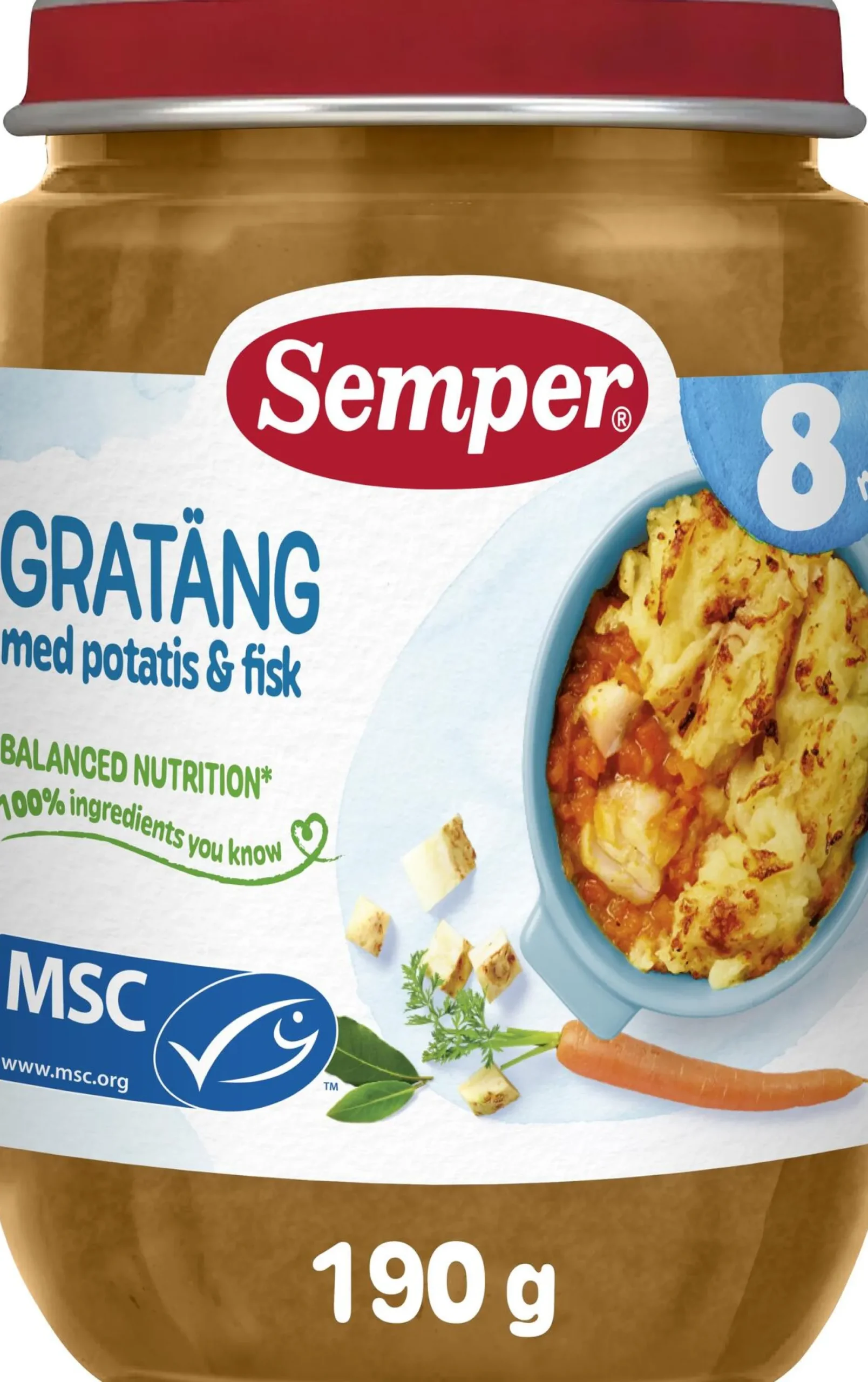 Semper Gratäng Potatis & Fisk 8 månader