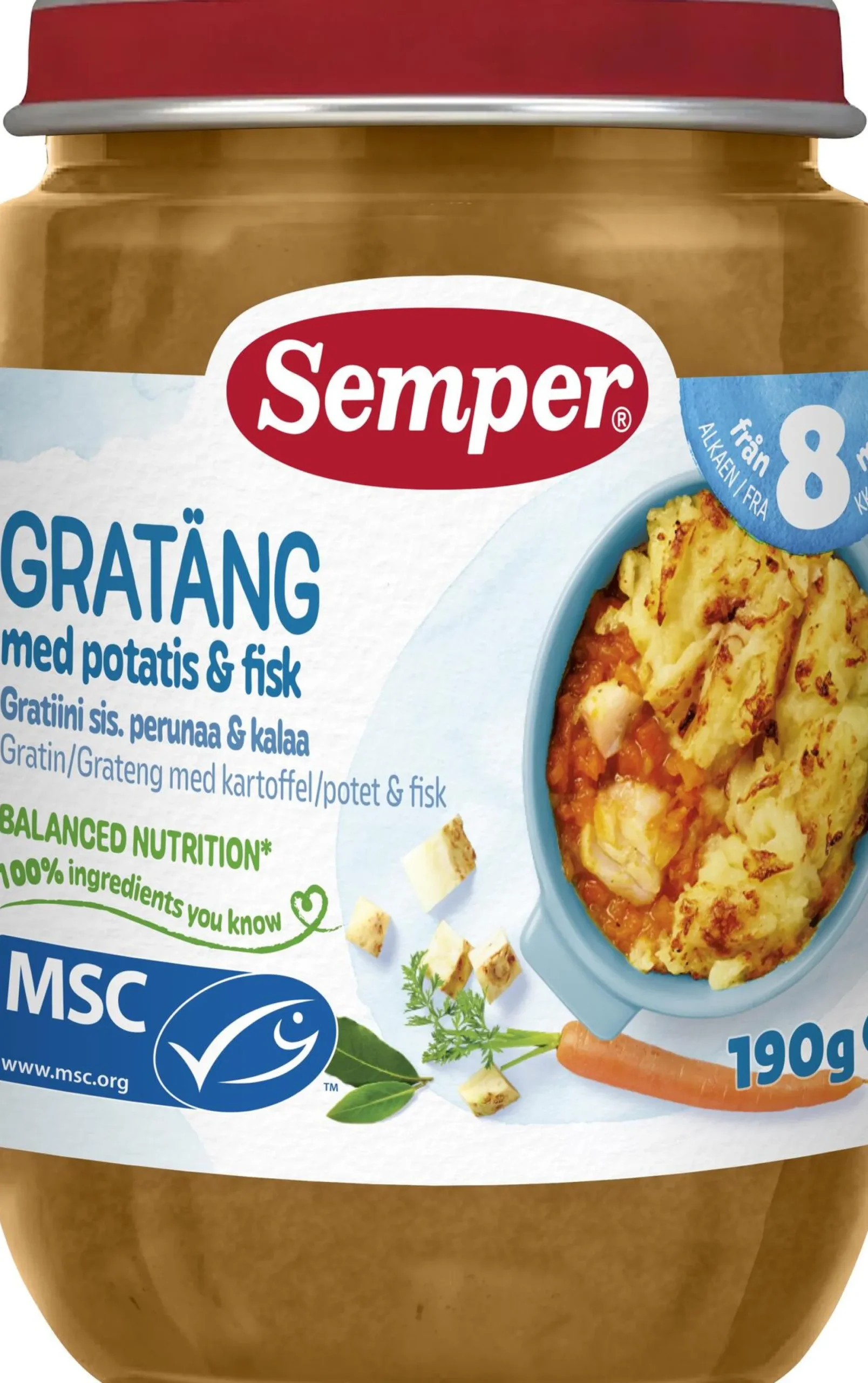 Semper Gratäng Potatis & Fisk 8 månader