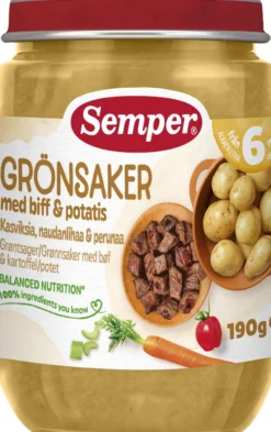 Semper Grönsaker Med Biff Från 6 månader