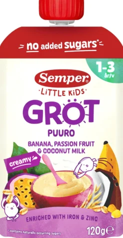 Semper Gröt Passionsfrukt Banan Kokos 1-3 år 120 g