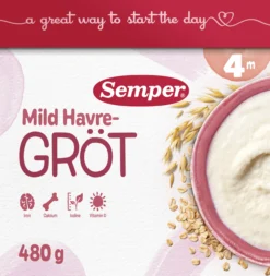 Semper Havregröt Mild & Naturell, 4 mån 480 g