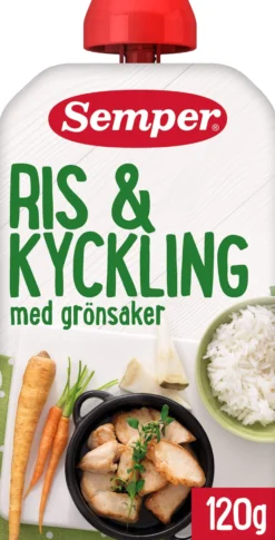 Semper Ris & Kyckling med grönsaker 6 Mån 120g