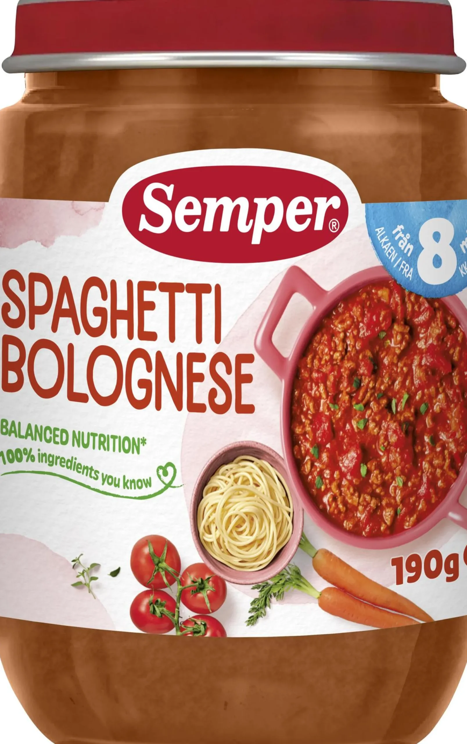Semper Spaghetti Bolognese 8 månader