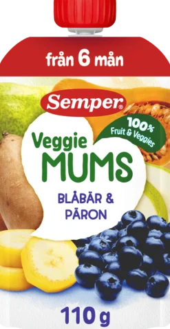 Semper Veggiemums Klämmis Blåbär & Päron från 6 månader 110 g