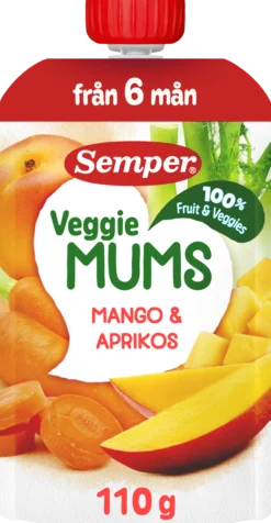 Semper Veggiemums Klämmis Mango & Aprikos från 6 månader 110 g