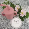 Silikonmugg med sugrör dusty rose