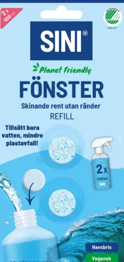 SINI Rengöringstablett Fönster refill 2-pack