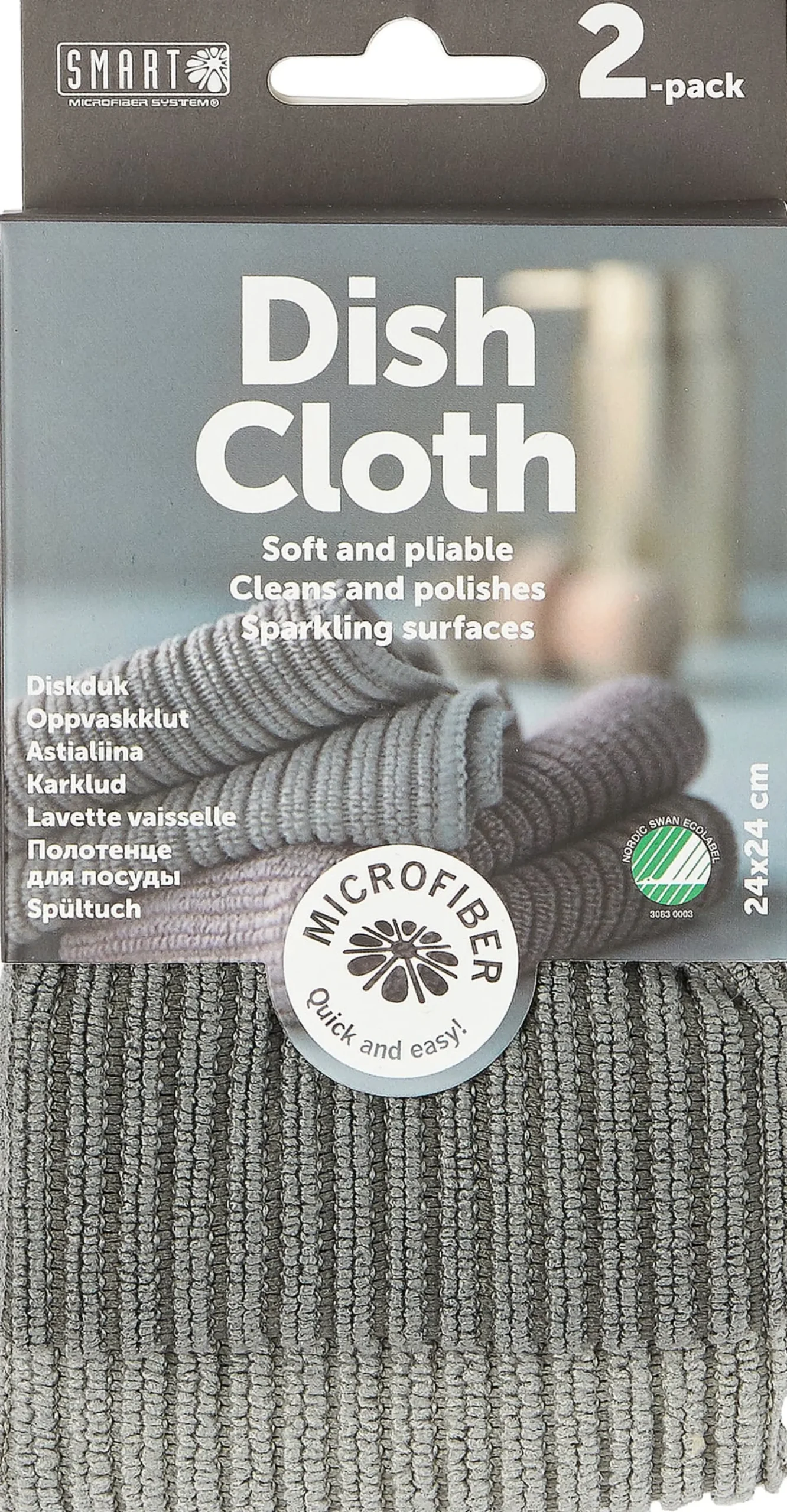 Smart Microfiber Diskduk Grå 2-pack