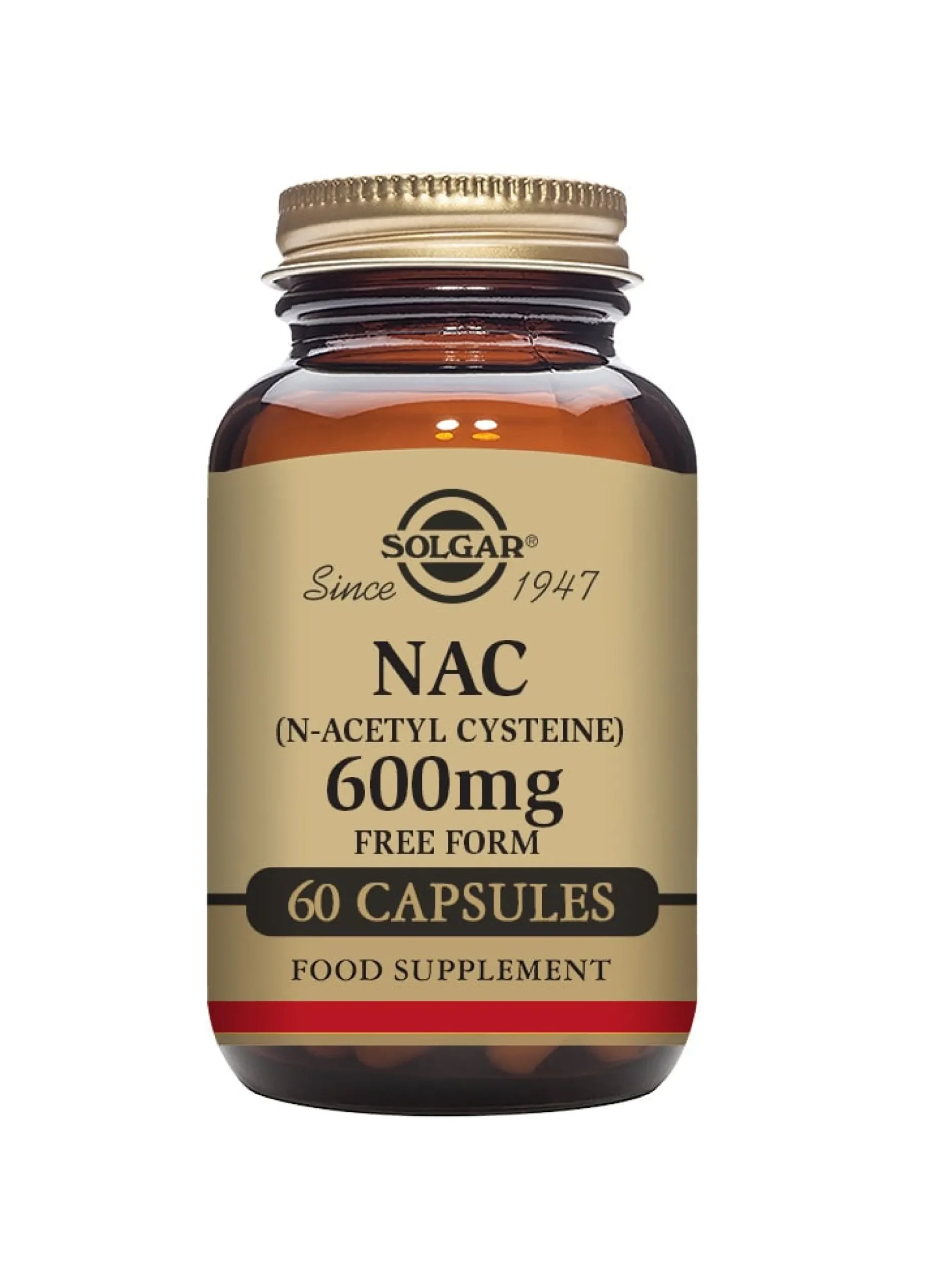 Solgar NAC 600 mg (N-Acetyl L-Cysteine) 60 kapslar