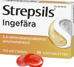 Strepsils Ingefära 36 sugtabletter