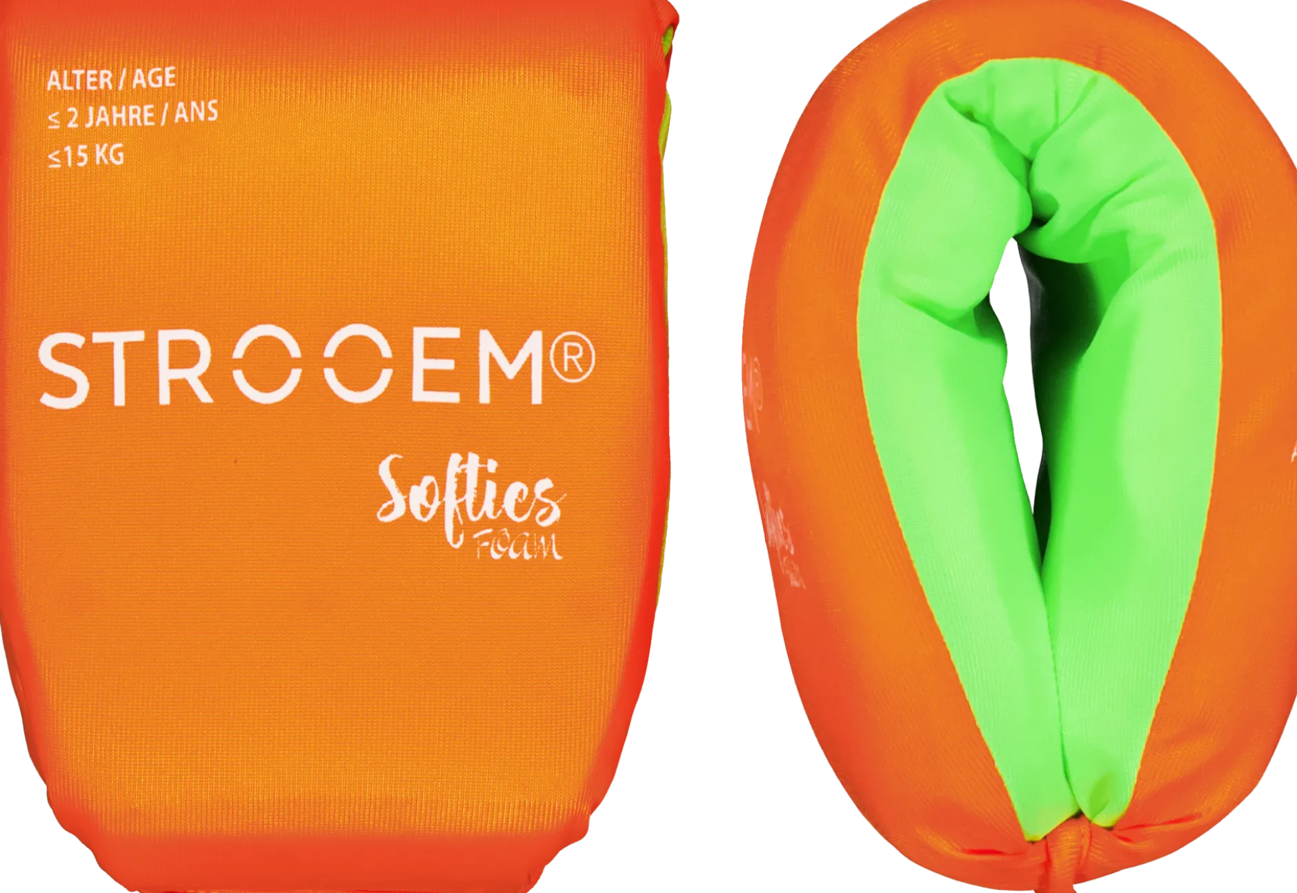 Strooem Softies Foam Swim Armbands Orange/Lime 0-2 år upp till 15 kg