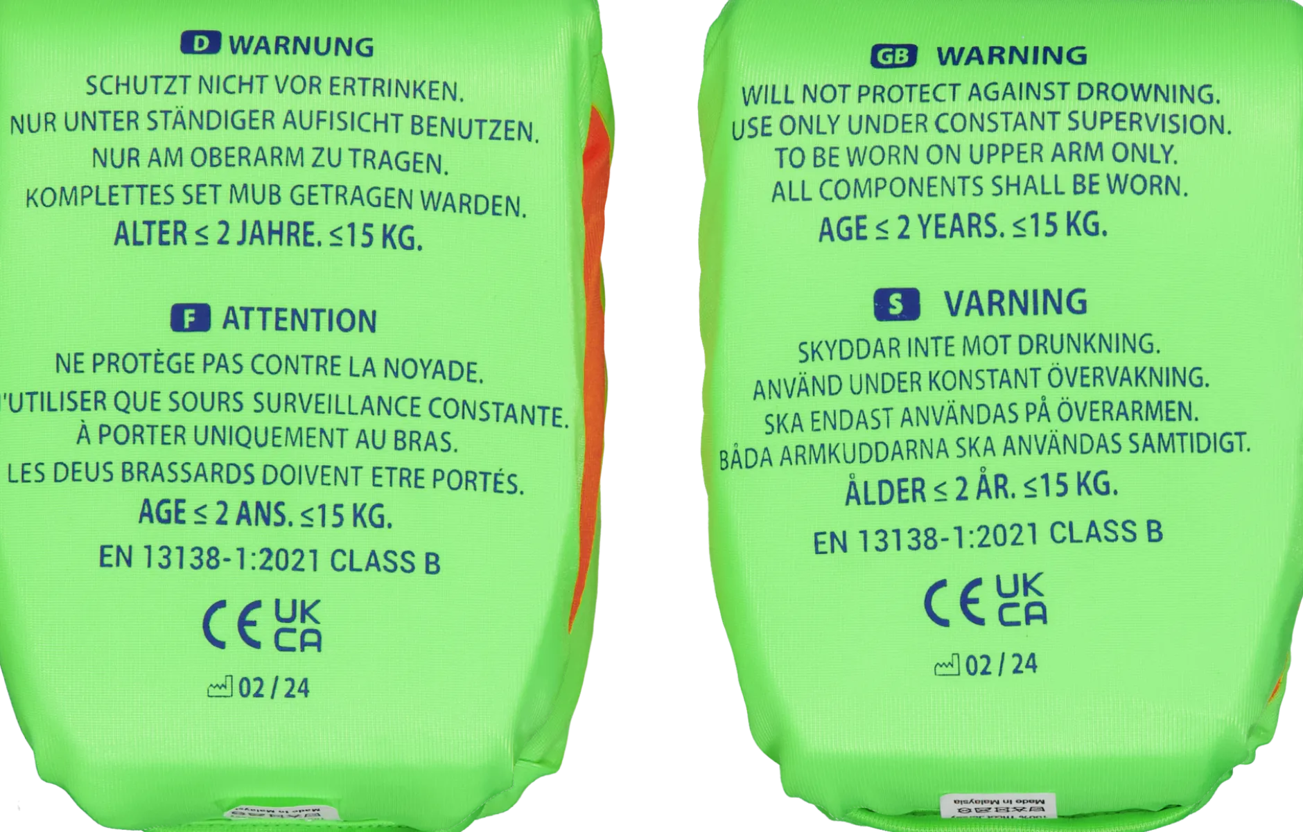 Strooem Softies Foam Swim Armbands Lime/Orange 0-2 år upp till 15 kg