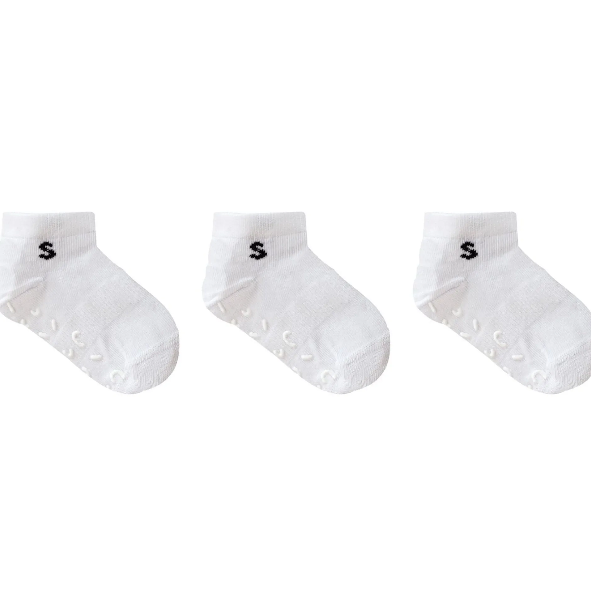 Stuckies Sneaker Socks White 19/21 Anti-Slip
