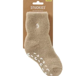 Stuckies Teddy Strumpor i Ullmix Pebble SMALL / 0–2 y (Anti-Slip) 1-pack