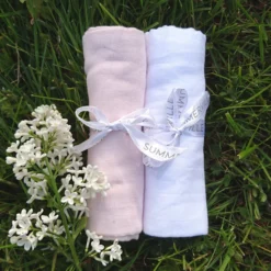 SUMMERVILLE Organic Muslinfilt GOTS Pale Pink 2-pack