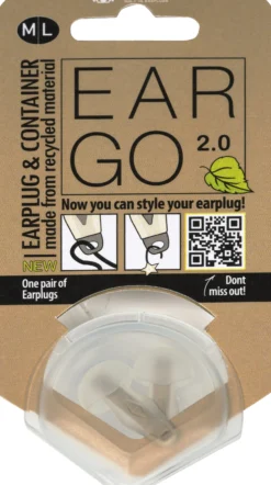 SwedSafe Eargo 2.0 Ear Plugs & Container Medium/Large 1 par