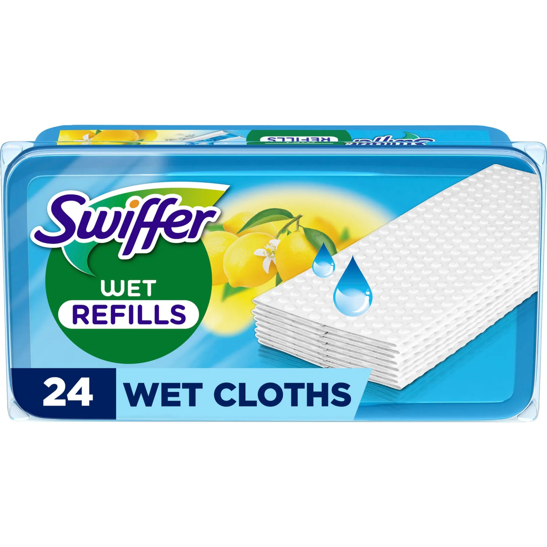 Swiffer Wet Fuktiga Dammtrasor För Golv Med Citrondoft, 24 st