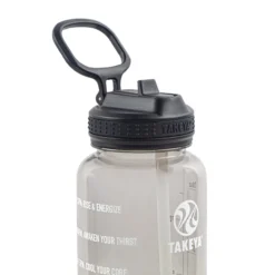 TAKEYA Tritan Motivational Straw Bottle Stormy Black 950 ml