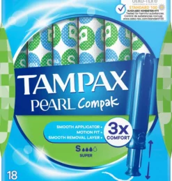 Tampax Compak Pearl Super Tamponger med applikator 18 st