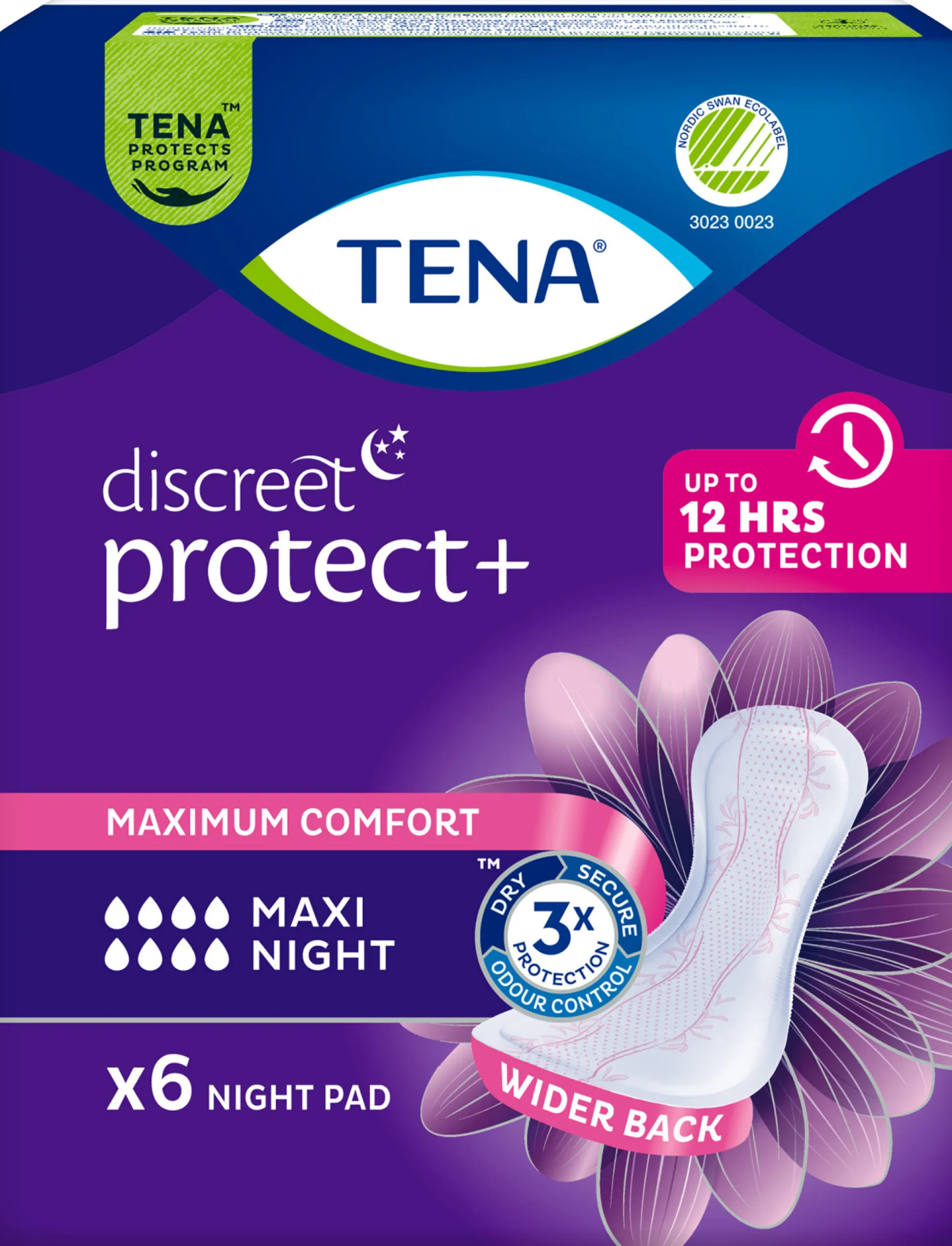 TENA Discreet Maxi Night 6 st