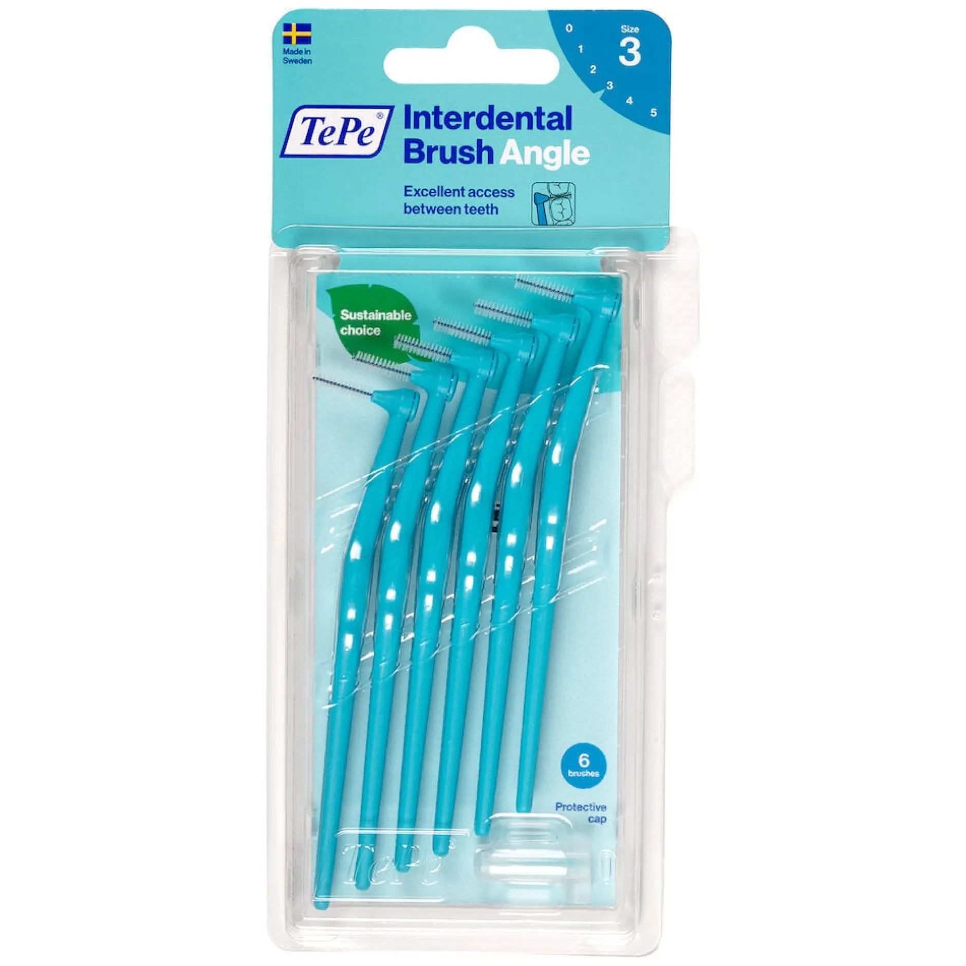 TePe Angle Vinklad Mellanrumsborste 0,6mm Blå 6-pack