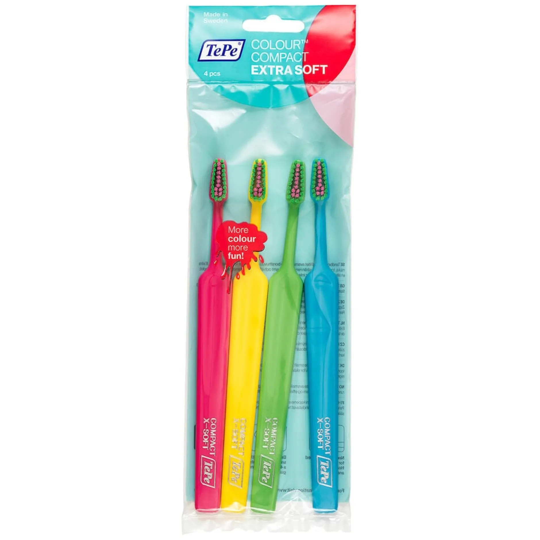 TePe Colour Compact Extra Soft Tandborste 4-pack
