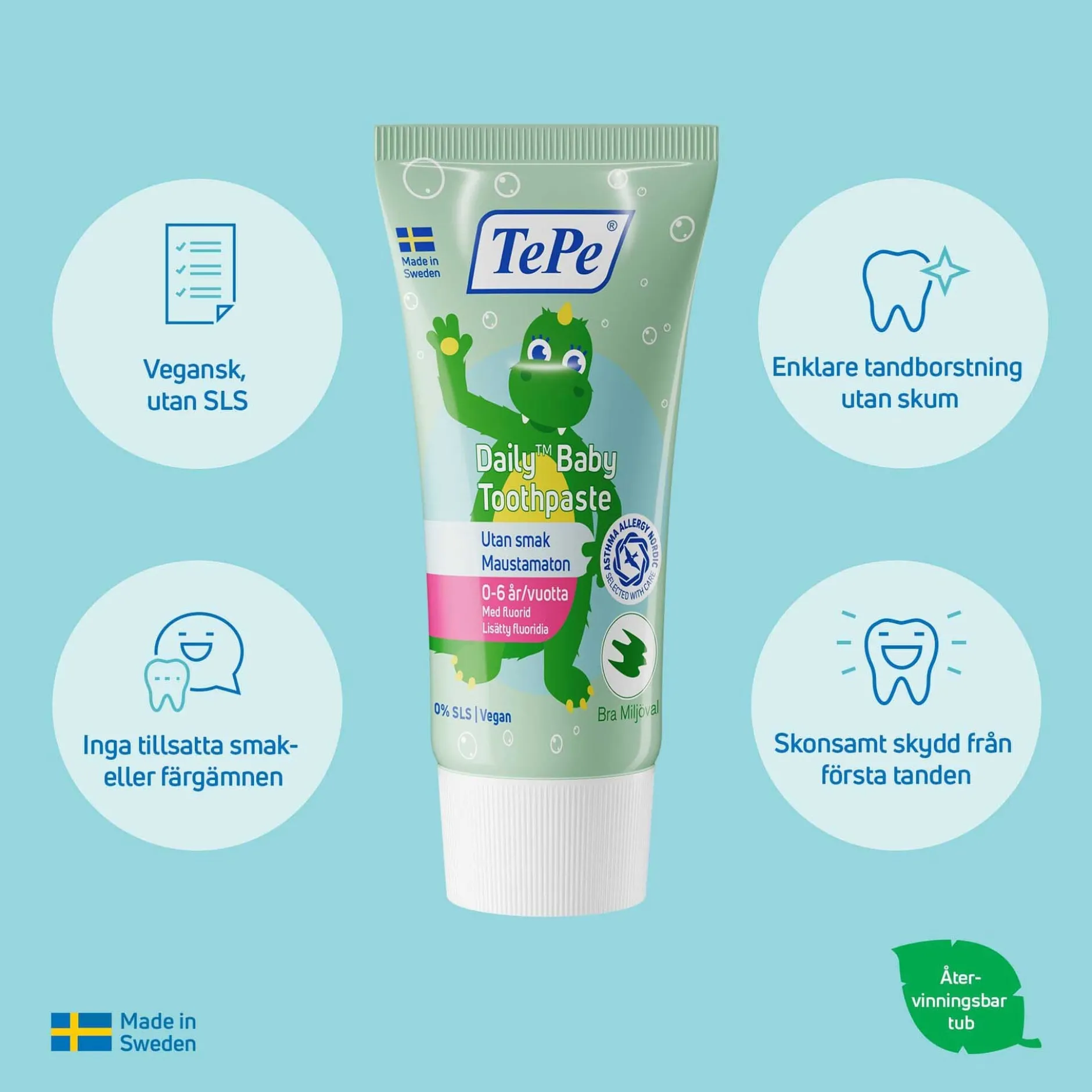 TePe Daily Baby Toothpaste 0-6 år 50 ml