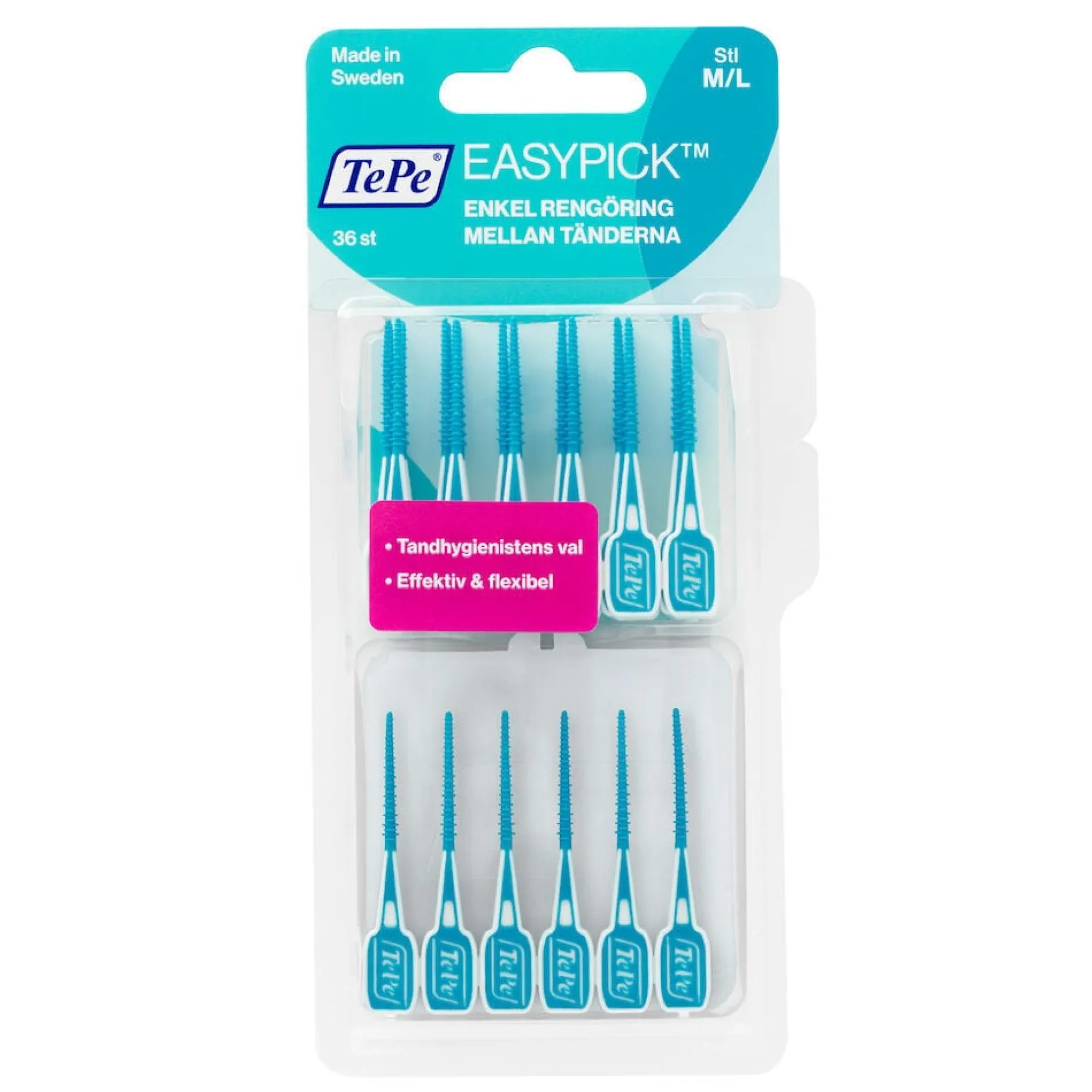 TePe EasyPick M/L Tandpetare Blå 36-pack