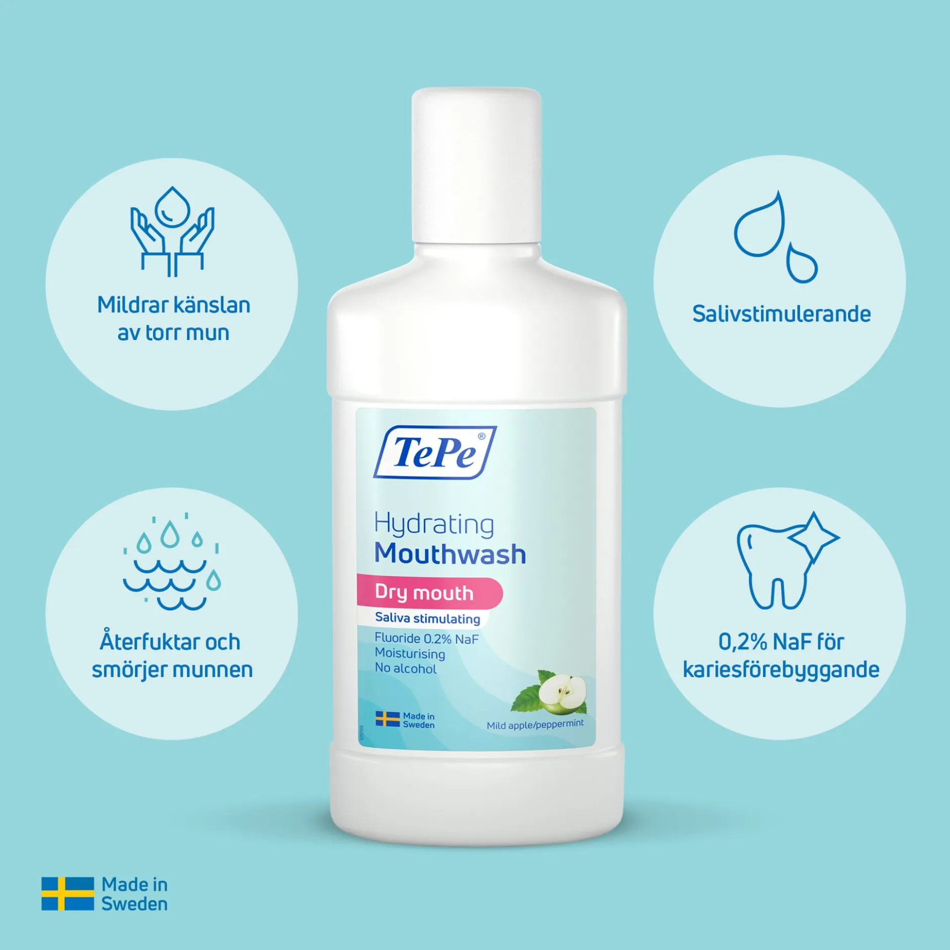 Tepe Hydrating Mouthwash Apple & Mild Peppermint 500 ml