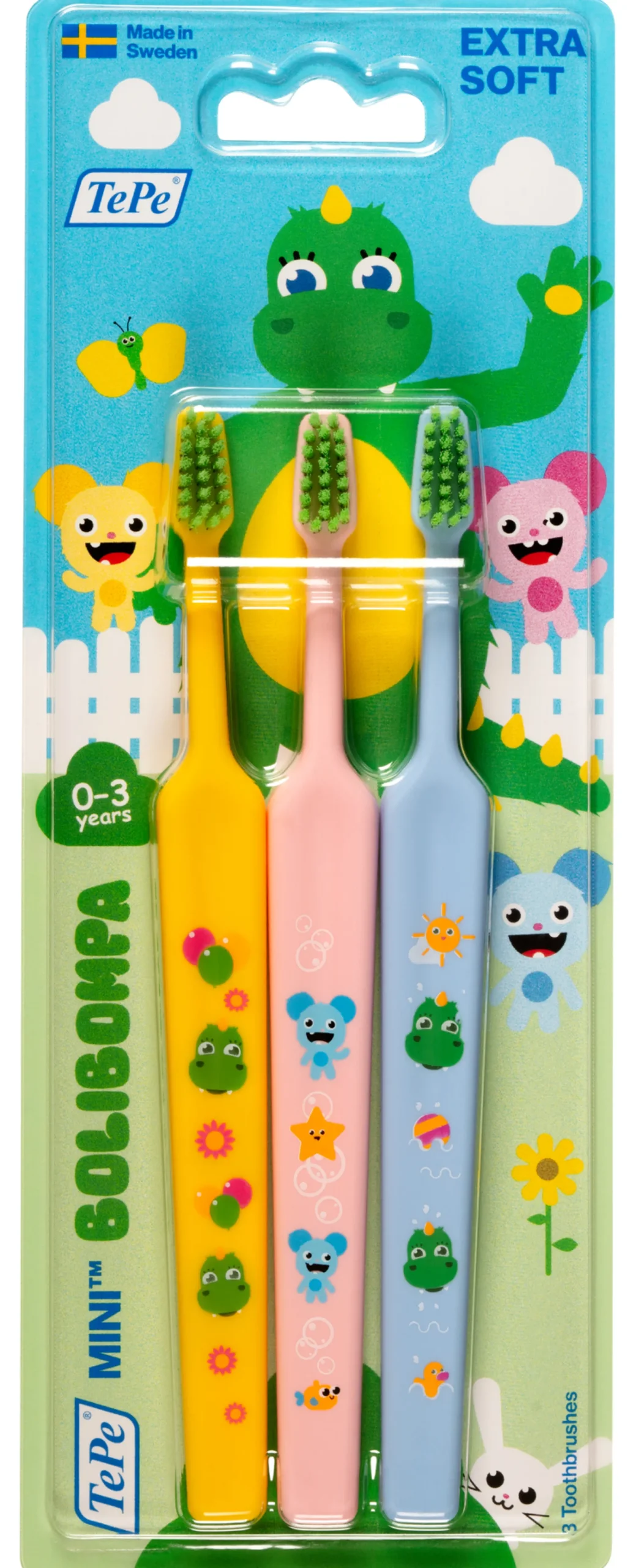 TePe Mini™ Bolibompa Extra Soft Tandborste 3-pack