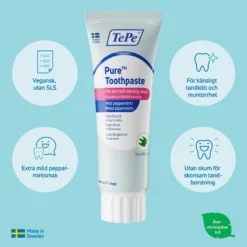 TePe Pure Toothpaste Mild Peppermint 75 ml