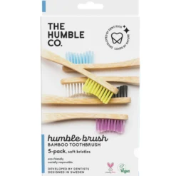 The Humble Co. Bambutandborstar Mjuk5-pack - Blandade färger