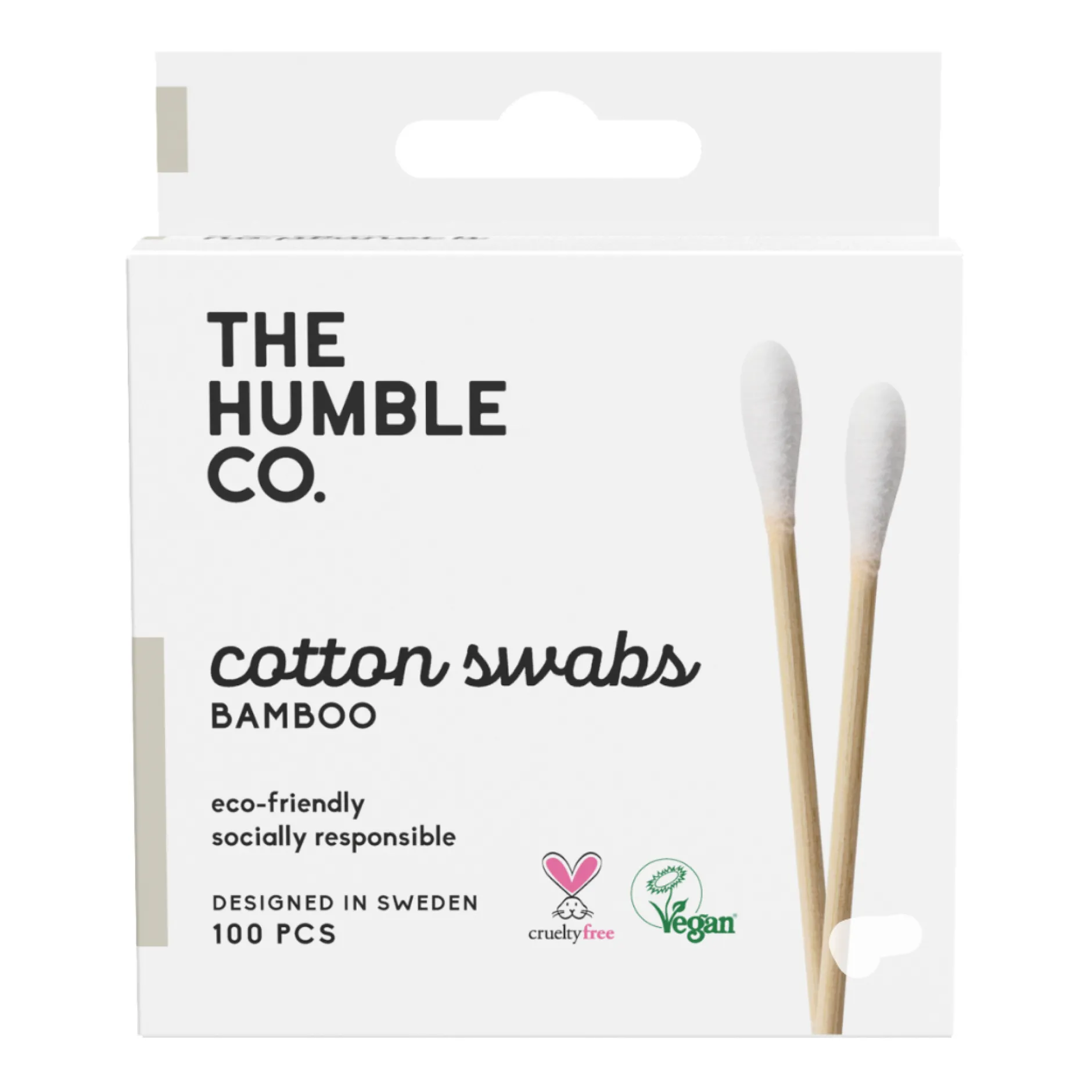 The Humble Co. Bomullspinnar Bambu Vit 100 st